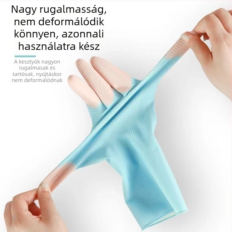 Színes latex kesztyűk háztartási munkákhoz, munkavédelmi célokra, kopás- és karcolásállóak, puhák és kényelmesek, vízállóak és olajálló hatásúak a konyhához