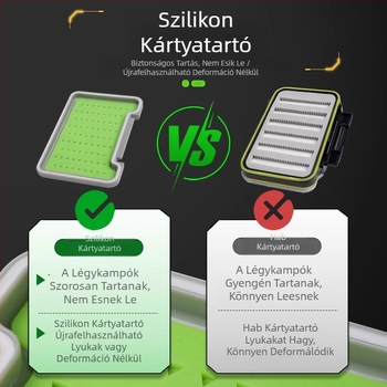 Átlátszó szilikonból készült vízálló horog- és csali tároló doboz – hordozható ütésálló halászati kellék doboz