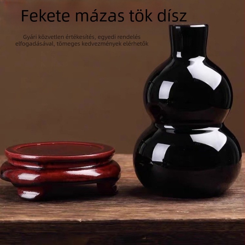 Obszidián tök alakú dísz otthoni dekorációhoz