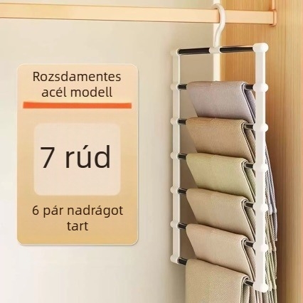 Többszintes nadrágtartó állvány, csúszásmentes gardrób rendező, összecsukható nadrágszár-klipsz