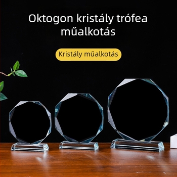 Kristályos nyolcszögletű trófea – üres medalion alkatrészek