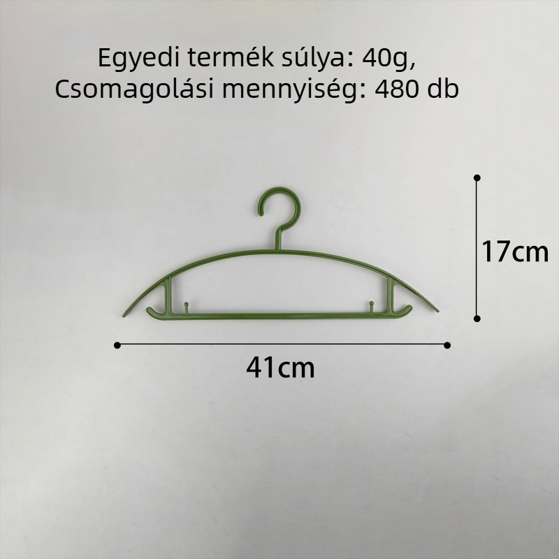 Széles vállú ruhafogasok, vastagított csúszásmentes műanyagból, otthoni használatra, 10 darabos készlet