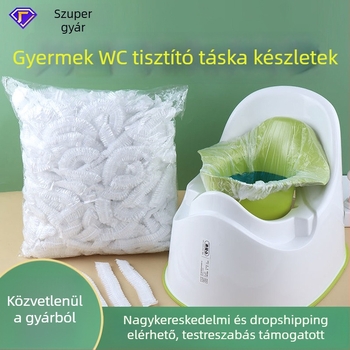 Egyszer használatos zacskók gyerekek vécéjéhez, műanyag hulladékzsákok, ürülékzsákok