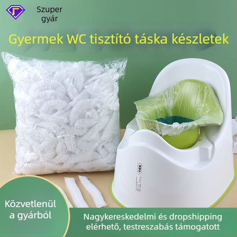 Egyszer használatos zacskók gyerekek vécéjéhez, műanyag hulladékzsákok, ürülékzsákok