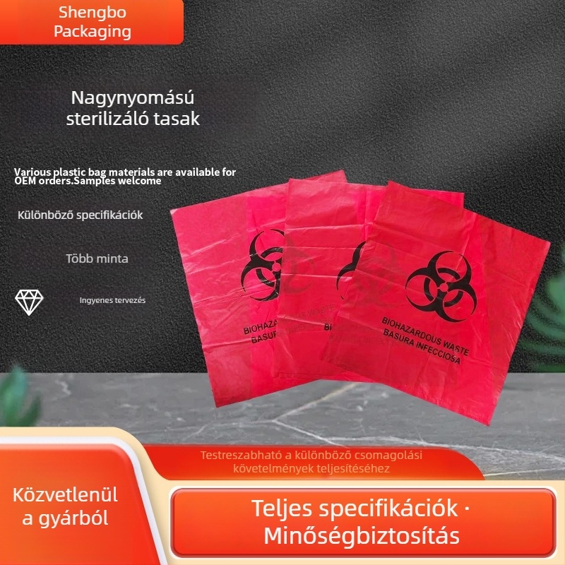 Magasnyomású sterilizáló tasakok biomedikai hulladékokhoz, veszélyes hulladékokhoz és laboratóriumi gyűjtőtasakok