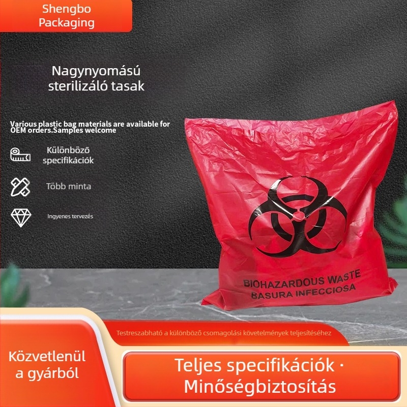Magasnyomású sterilizáló tasakok biomedikai hulladékokhoz, veszélyes hulladékokhoz és laboratóriumi gyűjtőtasakok