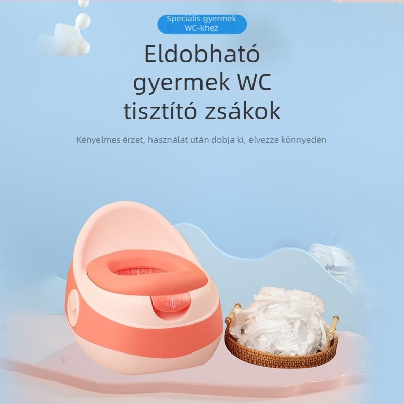 Egyszer használatos baba- és kisgyermek WC-zsákok – nagy méretű, vastag műanyag tisztító zacskók