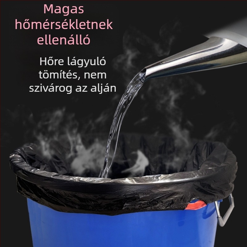 Konyhai szemeteszsákok húzózáras kialakítással, vastagított anyagból, fogantyúval, automatikus záródással, tartósak