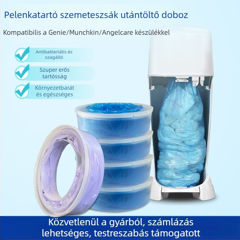 Genie pelenkás kuka zacskók otthoni használatra, szagvédő, pelenkákhoz tervezve, vastagított és szakadásálló