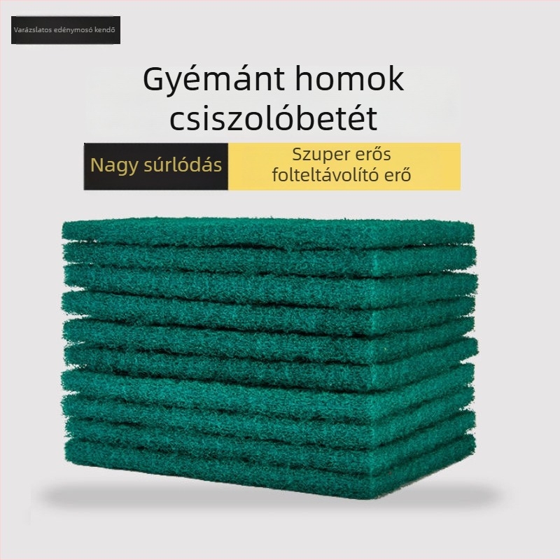 Homokos abrazív mosó- és tisztító szivacs edényekhez, olajálló, rozsda eltávolítás, gyémánt abrazív konyhai szivacs