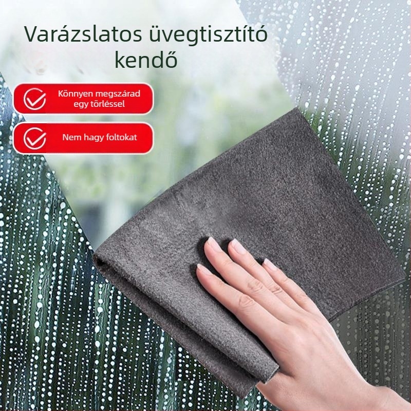 Ultrafin mikroszálas üvegtisztító kendő – nyommentes, vízjel-mentes, üveghez és tükrökhöz
