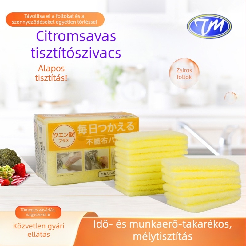 Citromsavas súroló szivacs konyhai edényekhez