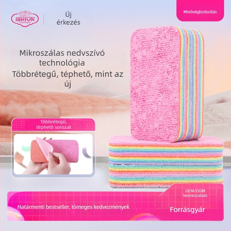 PVA szivárvány tisztító kendő, több rétegű, könnyen téphető, olajálló, nagy nedvszívó képességű, többféle felhasználási területre