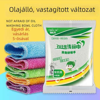 Bambusz rostból készült konyhai törlőkendő, zsírtűrő és olajmentesítő, edények tisztítására