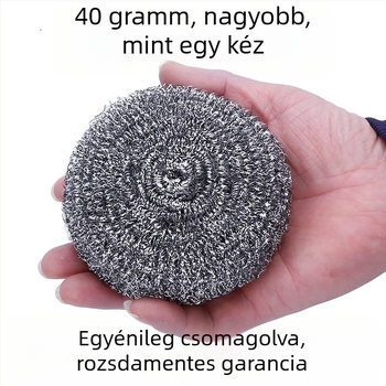 Rozsdamentes acéldrót gömbök, extra nagy méretű, 40 darabos készlet, tisztításra