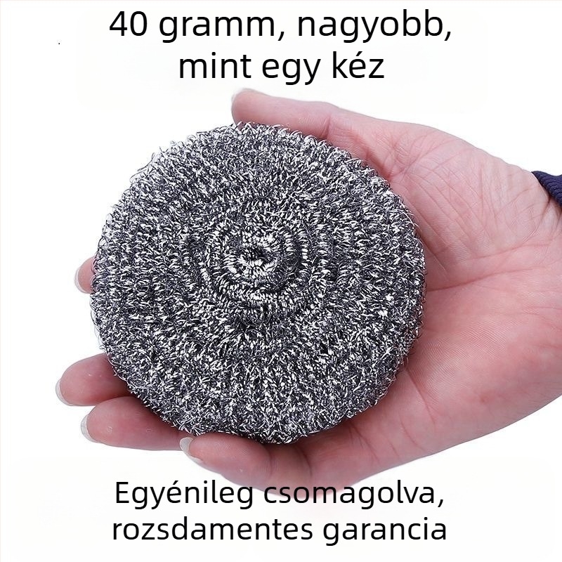 Rozsdamentes acéldrót gömbök, extra nagy méretű, 40 darabos készlet, tisztításra