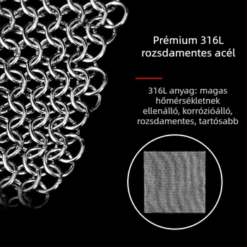 316L élelmiszer-minőségű rozsdamentes acél — edények tisztítására szolgáló készlet: mosóháló, dörzsölő háló, drótszálas golyó és edénykefe