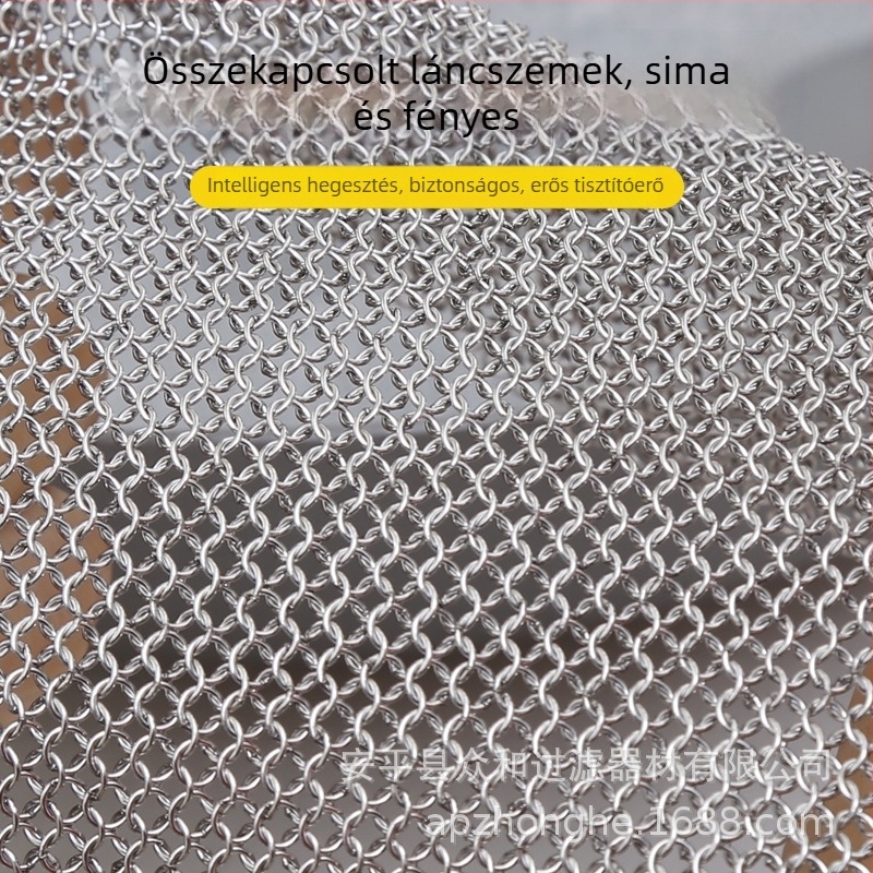 316L élelmiszer-minőségű rozsdamentes acél — edények tisztítására szolgáló készlet: mosóháló, dörzsölő háló, drótszálas golyó és edénykefe