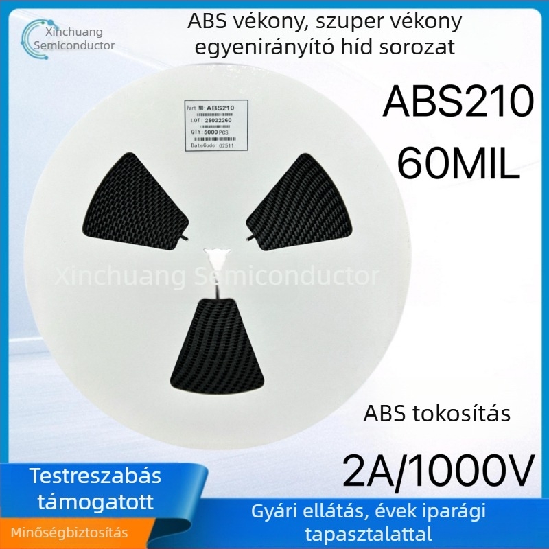 ABS210 egyenirányító híd tömbben, SOP-4 csomagolás, SMD egyenirányító, 2A/1000V kapcsolóüzemű tápegység