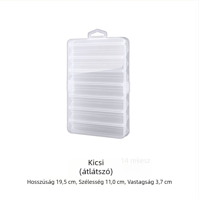 Kétoldalas vízálló csali-doboz flittertárolóval