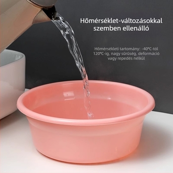 Sűrített műanyag mosóedény háztartási használatra, nagy, közepes és kicsi méretben; sokoldalú mosóedény ruhák mosására, lábáztatásra és babagondozásra