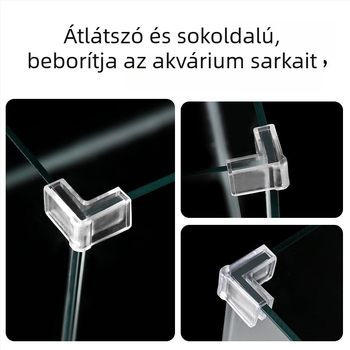 Akrilból készült akvárium sarkának védője, rugalmas, átlátszó, derékszögű háromszög alakú