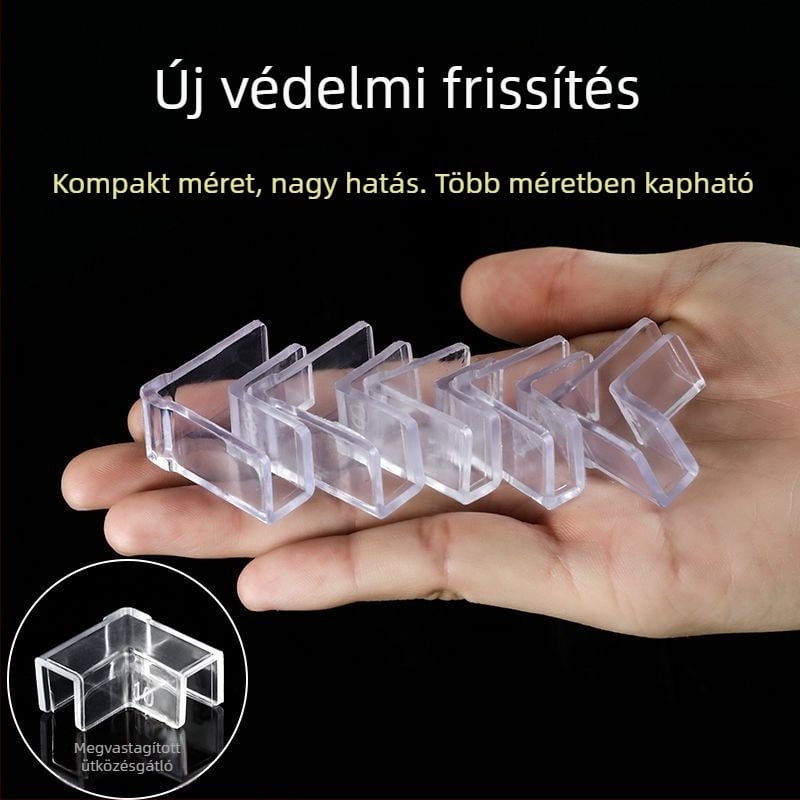 Akrilból készült akvárium sarkának védője, rugalmas, átlátszó, derékszögű háromszög alakú