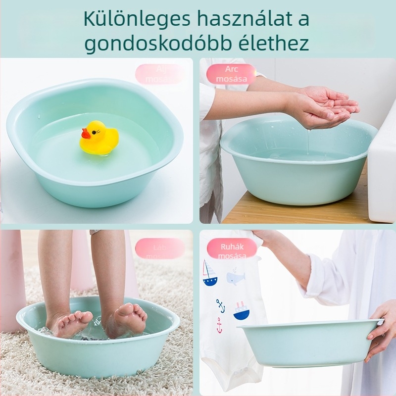 Camellia műanyag arcmosó tál, négyszögletes és kerek alakban, megerősített, baba számára, otthoni használatra