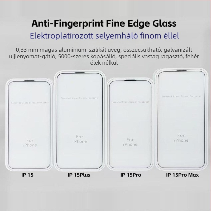 YOT Edzett üveg előlapi képernyővédő iPhone 13/14 sorozathoz, magas átlátszóság, anti-ujjlenyomat