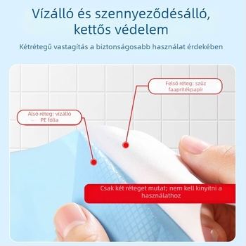 Egyszer használatos WC-ülésvédő teljes fedéssel, utazáshoz és hotelhasználathoz, szennyeződés elleni védelem, papíralapú ülésvédő szülés utáni anyáknak