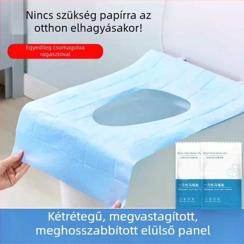 Egyszer használatos WC-ülésvédő teljes fedéssel, utazáshoz és hotelhasználathoz, szennyeződés elleni védelem, papíralapú ülésvédő szülés utáni anyáknak