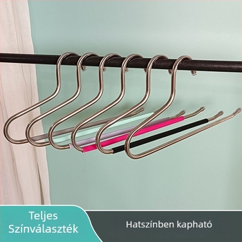 Rozsdamentes acélból készült libaalakú ruhaszárító akasztó, nadrág tartó, gardrób tároló, többfunkciós csúszásmentes akasztó