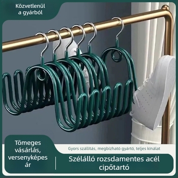 Rozsdamentes acél cipőszárító polc a balkonra, szélálló dizájn, beltéri és kültéri szárítás, szárny alakú konstrukció