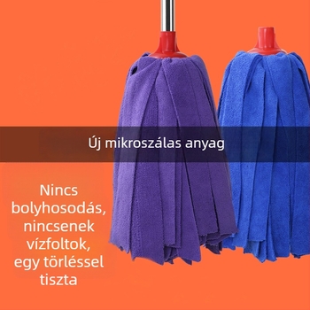 Mikroszálas mop nedves és száraz tisztításra, kerek fejű, fa padlókhoz