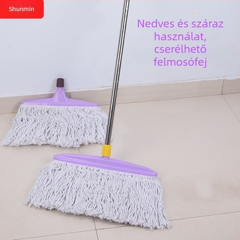 Többcélú padlómop rozsdamentes acél rúddal és pamutszál fejjel