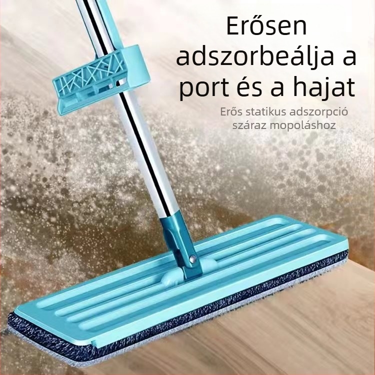 Érintés nélküli lapos mop otthoni használatra – száraz és nedves tisztítás, nedvszívó mikroszálas mop