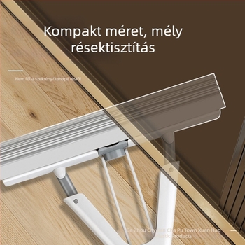 Szivacsmop, nedvességfelvevő fej gumiból és pamutból, rozsdamentes acélnyél, összecsukható kinyomó mechanizmus, teleszkópos hossz 130 cm, háztartási tisztításra