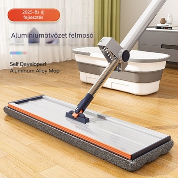 Sík mop száraz és nedves használatra, nagy fej 42 cm, teleszkópos hossz 155 cm, rozsdamentes acél nyél, mikroszálas rost