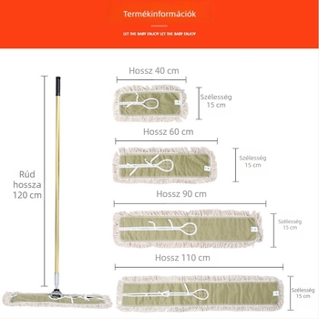 BAIYUN CLEANING White Cloud Luxus lapos felmosó cserélhető kendővel, fogantyú 60 cm, fej 40 cm, hosszabbítás 90 cm