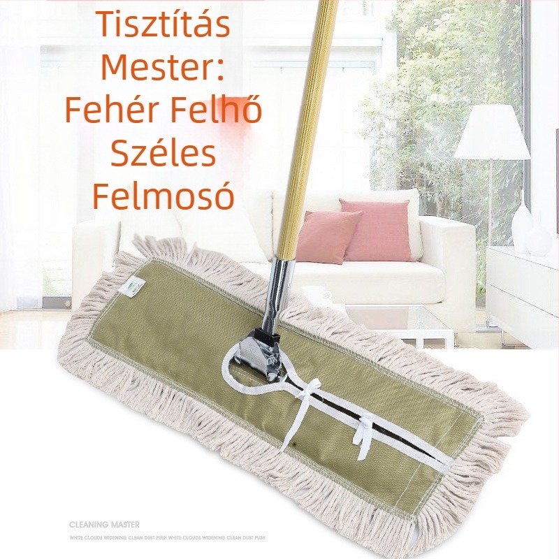 BAIYUN CLEANING White Cloud Luxus lapos felmosó cserélhető kendővel, fogantyú 60 cm, fej 40 cm, hosszabbítás 90 cm