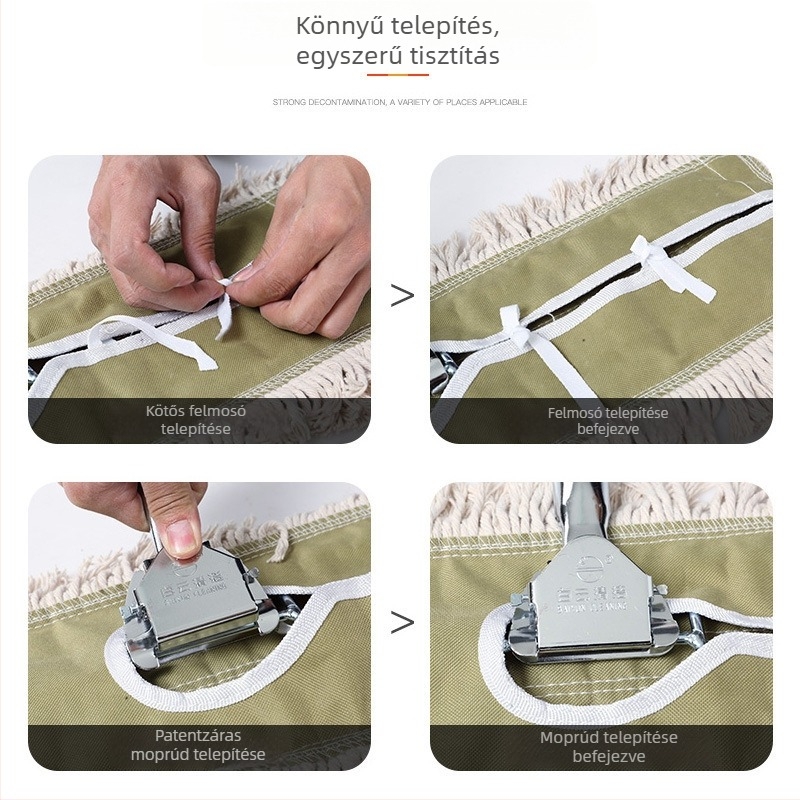 BAIYUN CLEANING White Cloud Luxus lapos felmosó cserélhető kendővel, fogantyú 60 cm, fej 40 cm, hosszabbítás 90 cm