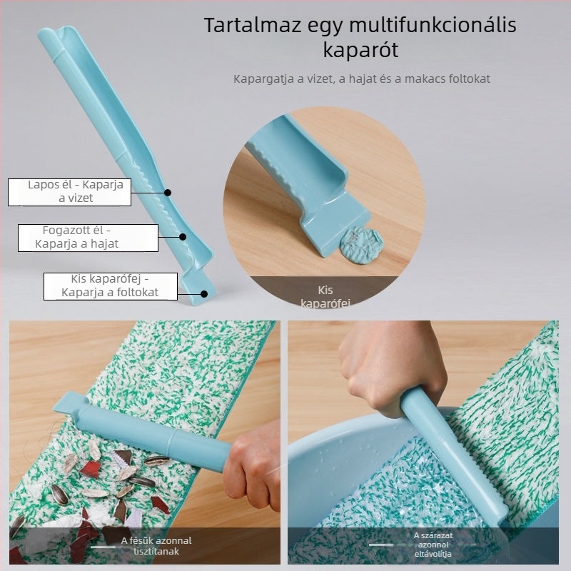 Meiliya alumíniumlemezes lapos mop tapadó kendővel, típus 60, textil fej és kefével HC081864