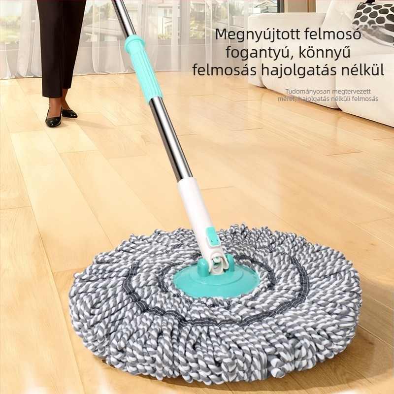 Kéz nélküli, forgó fejű mop, nagy nedvszívó képességgel, száraz és nedves tisztításra