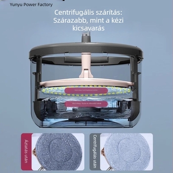 Kéz nélküli automata forgó felmosó otthoni használatra, kettős funkció száraz és nedves tisztításhoz, sík felmosó a padlóhoz