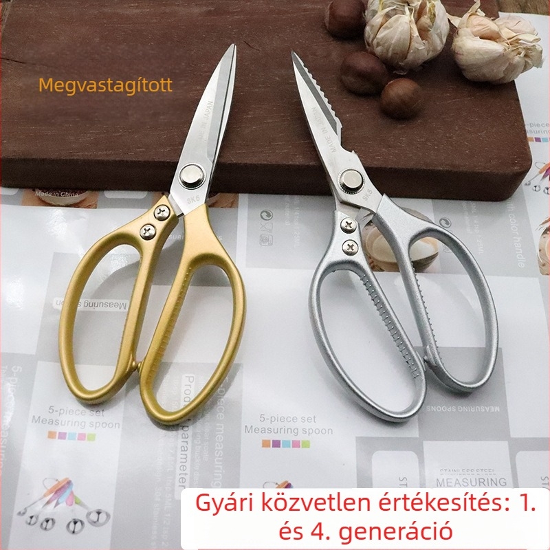 Rozsdamentes acélból készült konyhai olló, erős, többfunkciós étel olló, otthoni használatra, csirkecsont olló, SK5 alumínium‑ötvözet