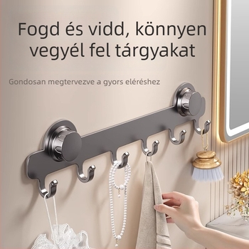 Ajtóhorog szívókoronggal és erős ragasztóval, fúrás nélkül – fürdőszobai és előszobai ruhatartó rendező