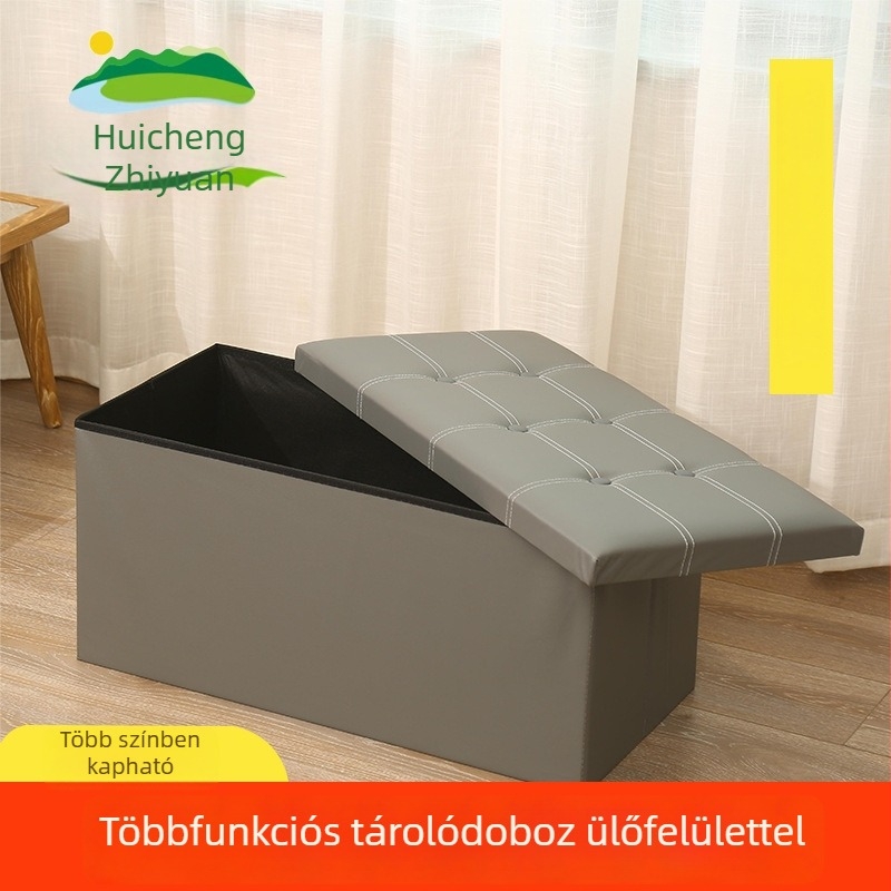 Hosszúkás tárolópad bőrhatású bevonattal, nagy kapacitású, összecsukható, ideális próbafülkébe és cipőcseréhez