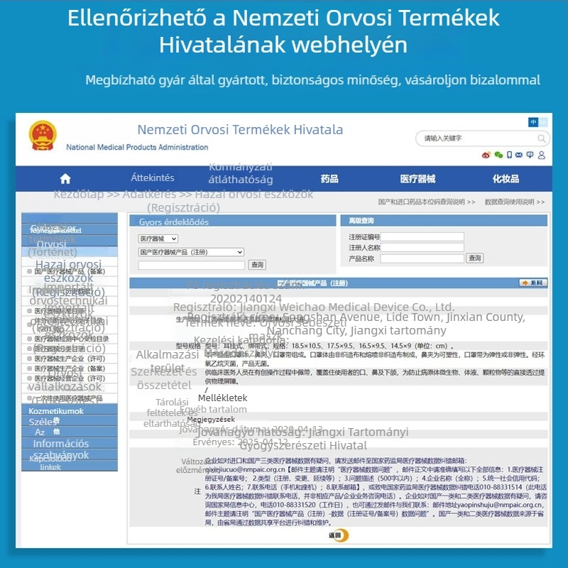 Gyermekek számára tervezett egyszer használatos sebészeti maszk, egyedi csomagolásban, egyszínű kék, 1 darabos csomag