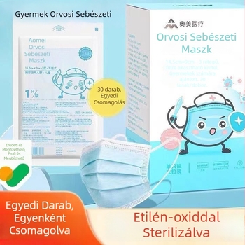 Ogilvy Gyerekeknek szánt háromrétegű egyszer használatos orvosi sebészeti maszk, egyedi csomagolásban, 30 darab