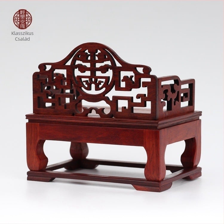 Ming–Qing miniatűr klasszikus bútormodell rózsafából, faragott tron dekoráció